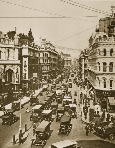 Queen Victoria Street an der Kreuzung mit Cannon Street von English Photographer